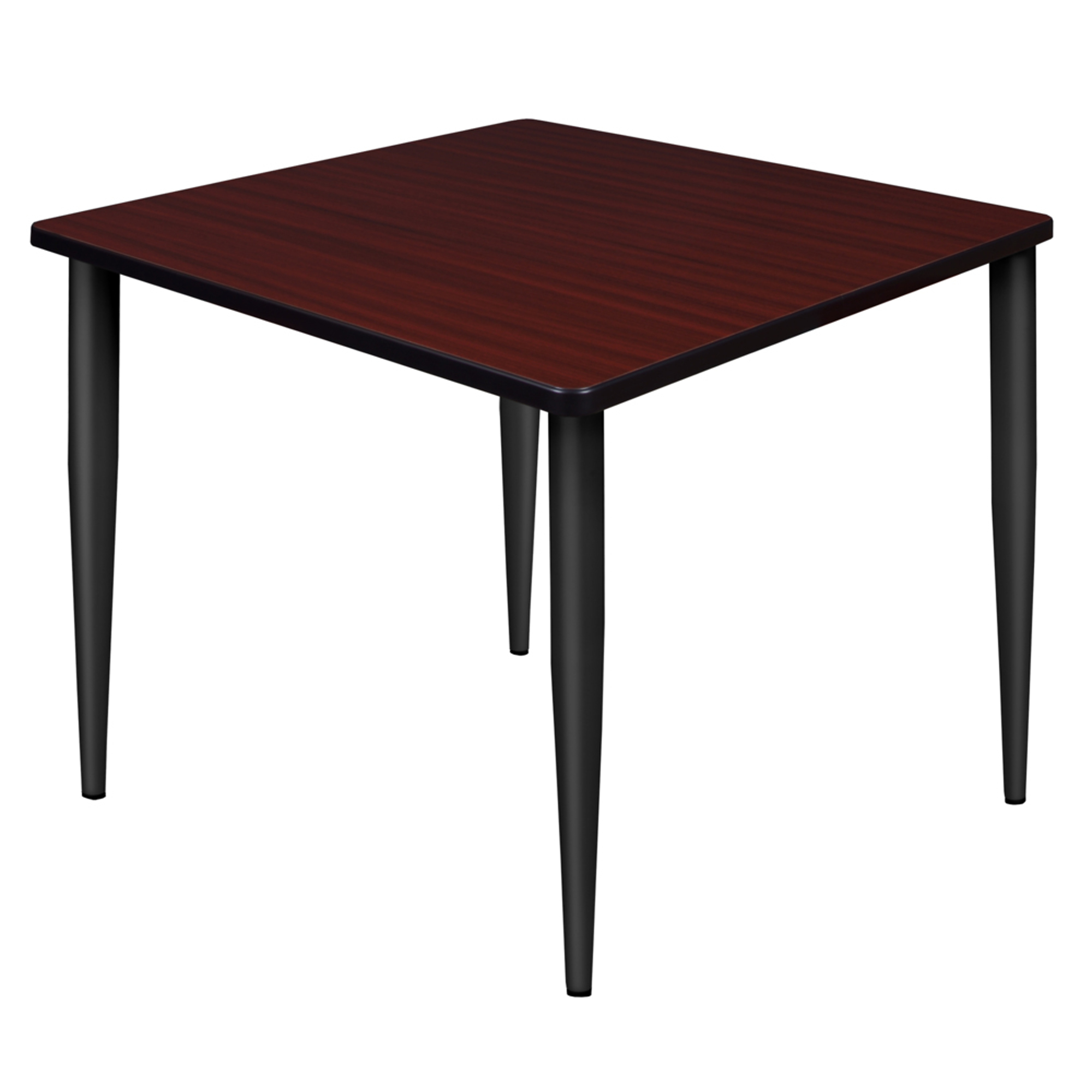 Regency Furniture Kahlo Breakroom Table — 36in. Square, Mahogany/Grey Top, Black Tapered Legs, Model# TPL3636MHBK
